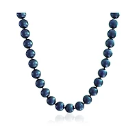 Bling Jewelry Peacock Blue Black Freshwater Cultured Pearl Jewelry Set Necklace Bracelet Earrings