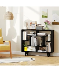 Slickblue Geometric Bookcase with Anti-Tipping Kit and Storage Shelving