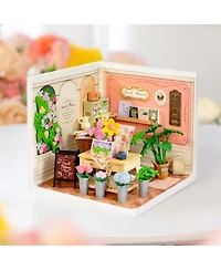 Robotime 3D Puzzles Diy Miniature Dollhouse Fresh Flower Shop Flower Shop Building Set Toys Playset Decorative Ornaments