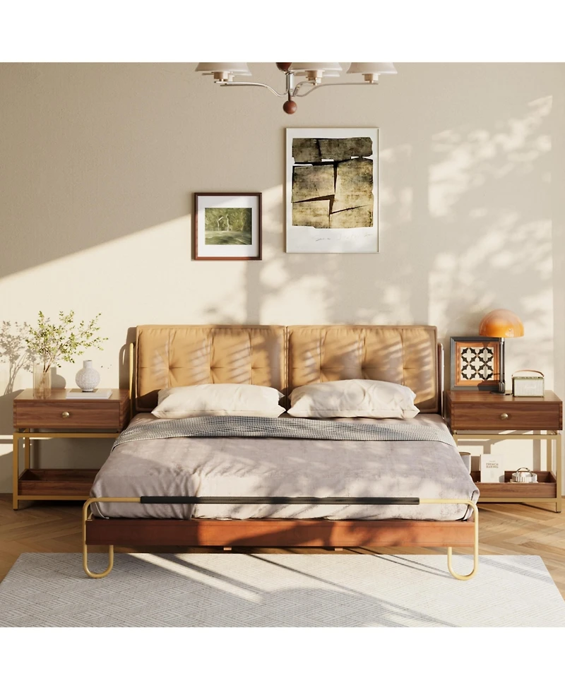 Cesicia Modern Nightstand End Table with Drawer and Open Shelf, 2 Tiers Sofa Side for Living Room, Bedroom