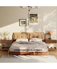 Cesicia Modern Nightstand End Table with Drawer and Open Shelf, 2 Tiers Sofa Side for Living Room, Bedroom