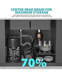 flynama huluwat Double Bowl Kitchen Sink Drop In Stainless Steel 18 Gauge 50 and 50