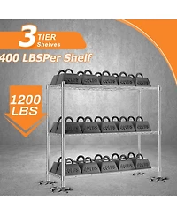Lovmor 3-Tier 45 in W x 45 in H x 20 in D Height Adjustable Garage Wire Shelving Unit