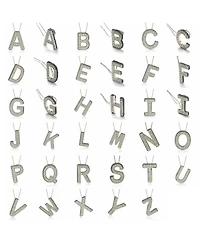 Suzy Levian New York Suzy Levian Sterling Silver Sapphire 3-d Letter "E" Initial Pendant