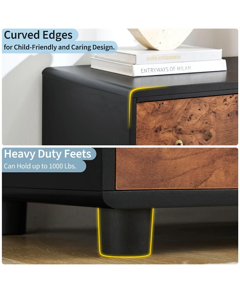 Gaomon 5 Drawers Dresser, 46 in Tall Modern Chest of Drawers with Natural Texture