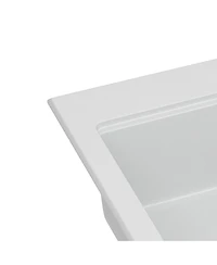 flynama 30x22x10inch White Quartz Composite Drop in Kitchen Sink Workstation Granite Deep