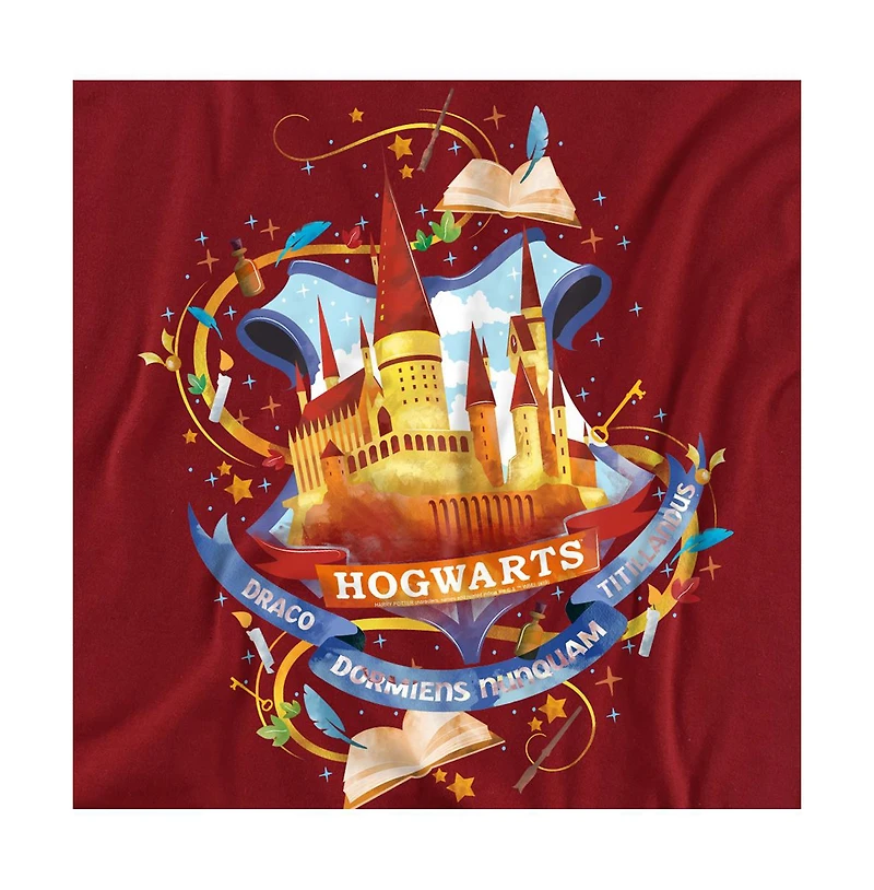 Harry Potter Big & Tall Watercolor Hogwarts Crest T Shirt
