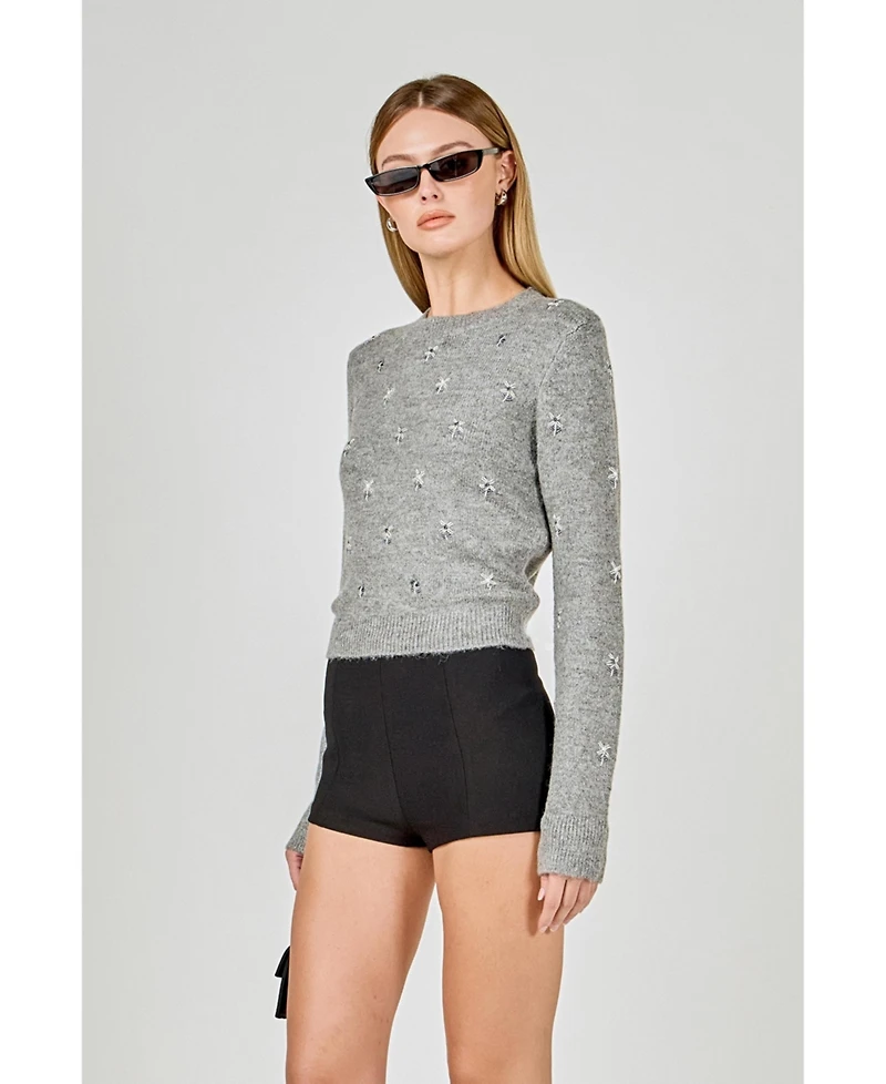 endless rose Women's Bead Embellished Sweater