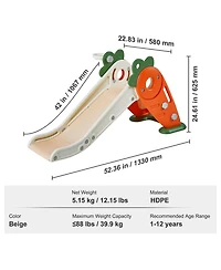 Slickblue Toddler Slide Playset with Climb Ladders and Bus-Themed Design