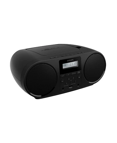 Philips Portable Cd Player Boombox with Bluetooth, Dual Speakers, Dynamic Bass Boost, Fm Radio, Usb & Aux Input, Headphone Jack, Cd-r/Cd-rw/MP3 Player
