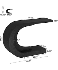 Tribesigns 43.3" C-Shaped Console Table, Mid-Century Modern Wood Entryway Hallway Heavy-Duty Entry Accent Table for Hall, Living Room, Entrance