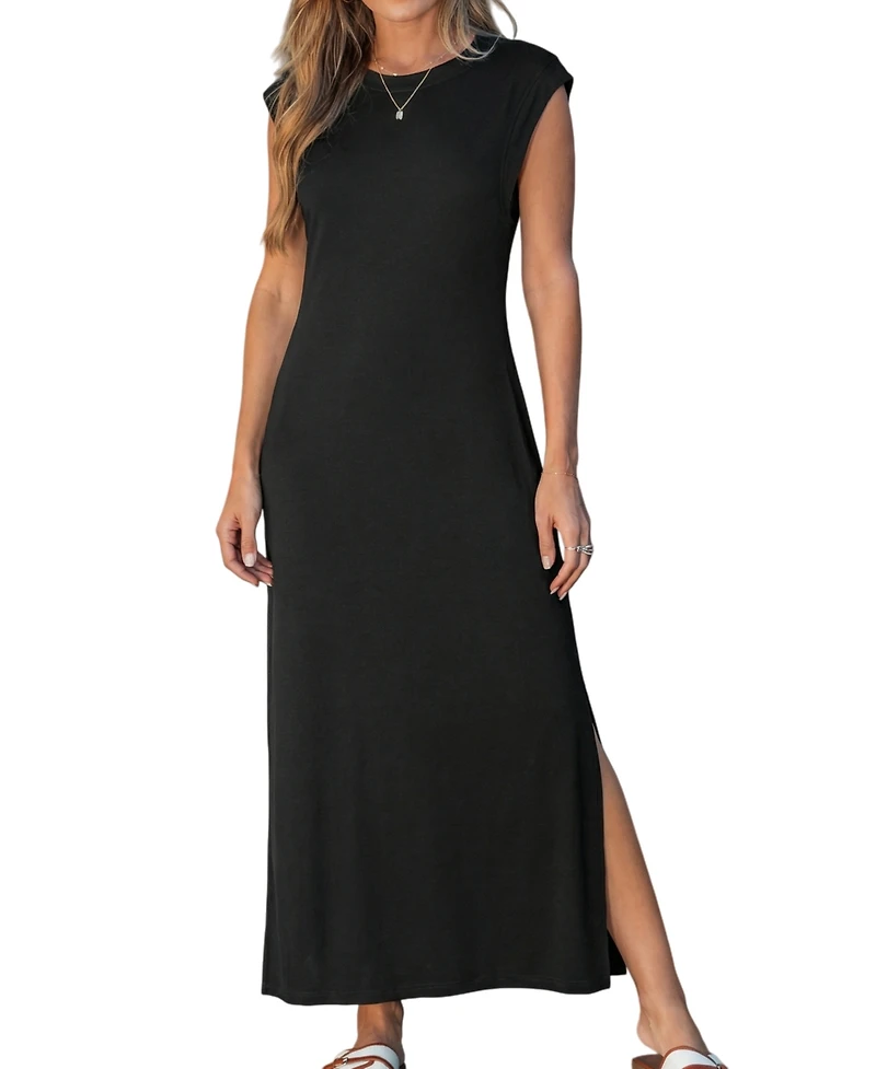 Cupshe Women's Climb the Ladder Black Maxi Beach Dress