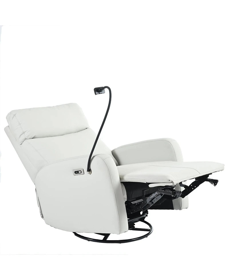 Clihome 270°Power Swivel Rocker Recliner Chair,Electric Glider Reclining Sofa with Usb Ports for Living Room Bedroom