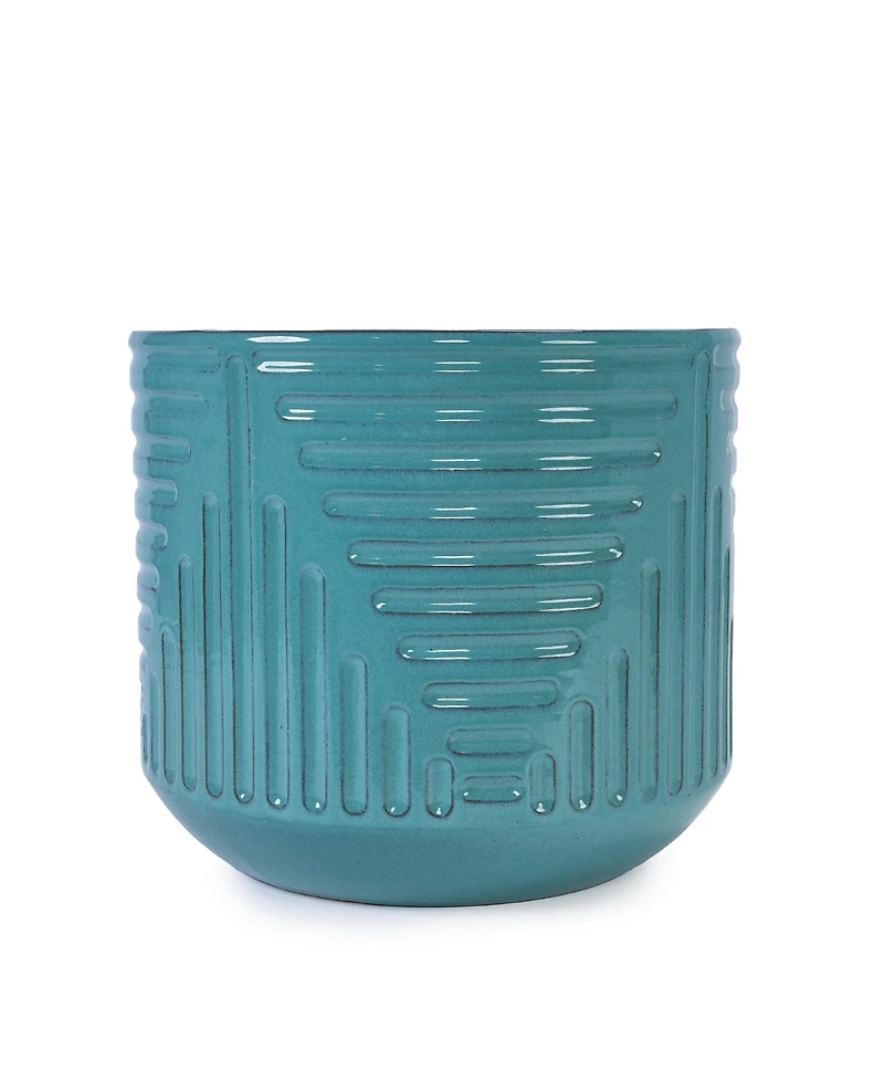 Clihome Handmade Ceramic Planter Pot for Monstera & Fiddle Leaf Fig,16 Inch Breathable Indoor/Outdoor Plant with Textured Design