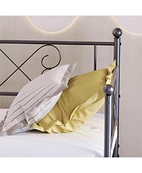 Gaomon Twin Metal Daybed with Trundle, Heart-Shaped Headboard, Upholstered Design, Space-Saving Sofa Bed