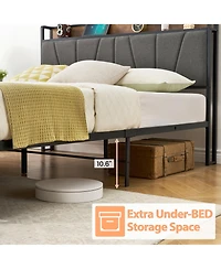 Gaomon King Size Bed Frame Space Saving, for Living Room