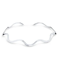 Bling Jewelry Wave Zig Zag Geometric Collar Choker Necklace .925 Silver Sterling