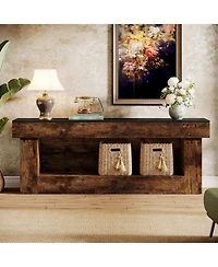 Tribesigns 63-inch Tv Stand with Storage, Entertainment Center for 60/65/70 Inches Tvs, Rustic Media TV Console with Open Storage Space