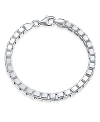 Bling Jewelry Solid Heavy Venetian Box Link Chain Bracelet .925 Sterling Silver Made In Italy 7.5 Inch