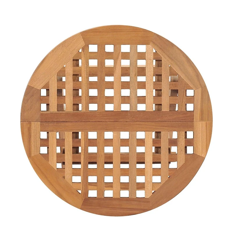 3 Piece Folding Patio Dining Set Solid Teak Wood