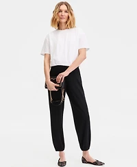 I.n.c. International Concepts Women's Cotton Bubble-Hem T-Shirt, Macy's Exclusive
