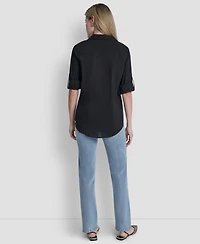 Dkny Women's Collared Neck Shirt