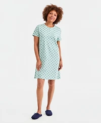 Charter Club Women's Cotton Essential Short-Sleeve Henley Sleepshirt, Macy's Exclusive