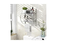Slickblue 2-Tier Wall Mount Shower Organizer Towel Storage Rack