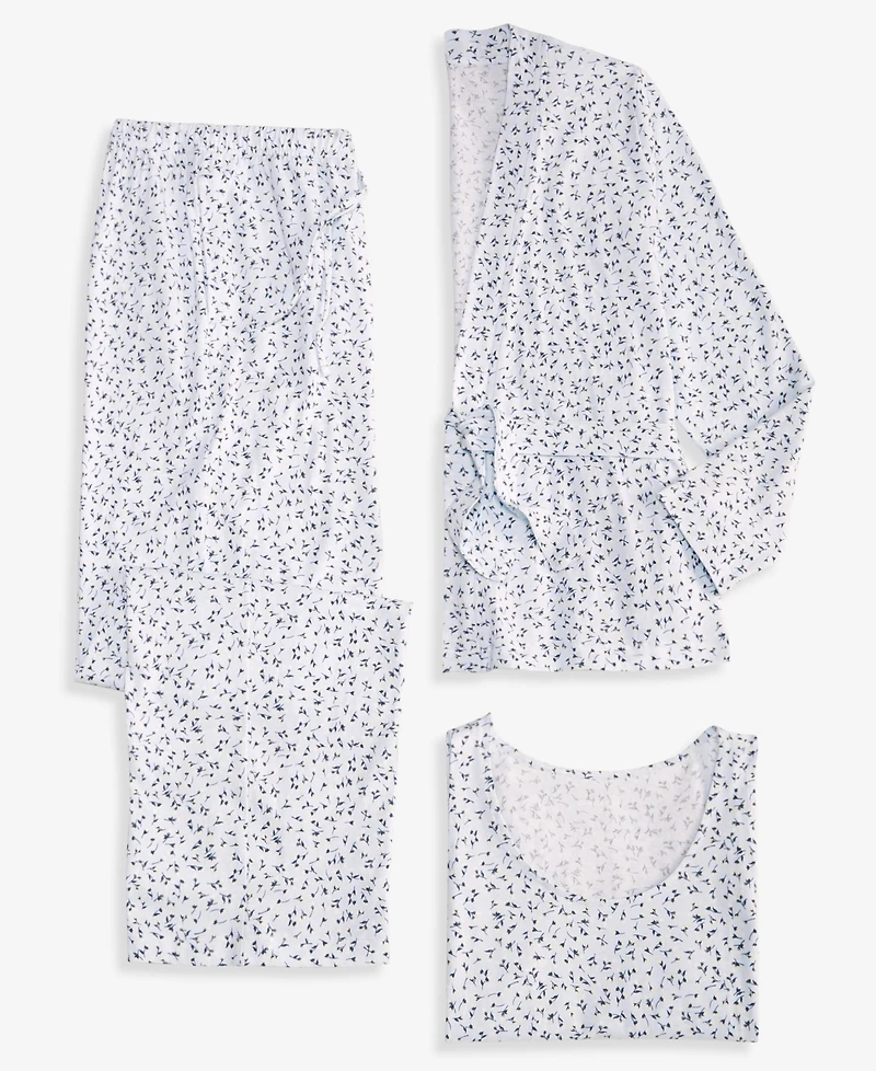Charter Club Women's 3-Pc. Cotton Pajama Set, Macy's Exclusive