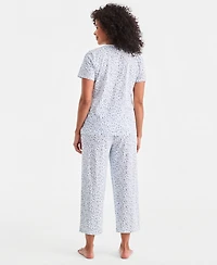 Charter Club Women's 2-Pc. Cotton Printed Cropped Pajamas Set, Created for Macy's