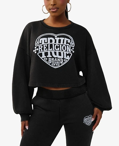 True Religion Women's Washed Heritage Dolman Pullover Top