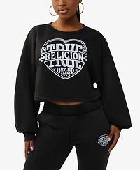 True Religion Women's Washed Heritage Dolman Pullover Top