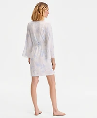 I.n.c. International Concepts Women's Lace-Trim Knit Wrap Robe, Exclusively at Macy's