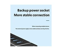 Risokeys Usb 3.0 Hub with 7 Ports - Notebook External Mouse, Keyboard, and Usb Flash Drive Connector with Switch, 1.5m Cable