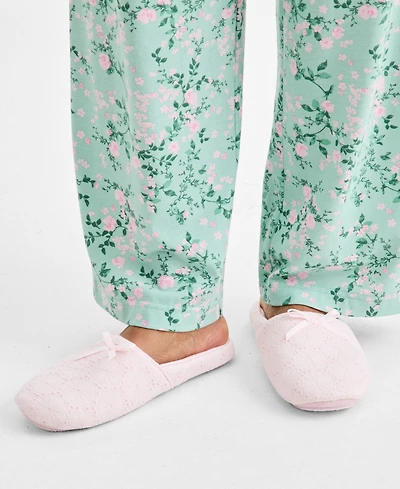 Charter Club Women's Eyelet Round-Toe Slippers, Macy's Exclusive