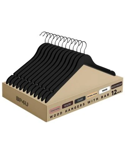 Bp4u Premium Wooden Clothes Hangers Solid Wood Coat Shirt Top Hangers For Jackets Shirts Dresses Blouse Overcoat Tank Top