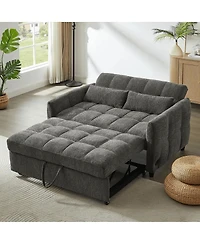 Maison Boucle 52.8'' Usb Convertible Sleeper Sofa Bed with Adjustable Backrest
