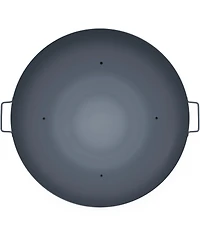 Ecooso 34-Inch Round Carbon Steel Fire Pit Bowl, Wood Burning Fire Bowl with Drain Hole, Portable Handles and Firewood Stick, Black