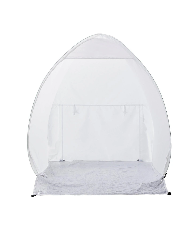 Mecale Pop-Up Spray Paint Shelter, 40 x 35 x 40 in Portable Spray Paint Tent with Built-In Floor, Exhaust Window, Storage Bag