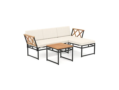 Slickblue L-Shaped 3-Piece Outdoor Furniture Set for Poolside and Porch