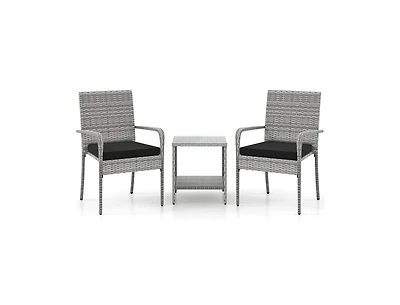 Slickblue Outdoor 3-Piece Furniture Set with Cushions and Glass Table