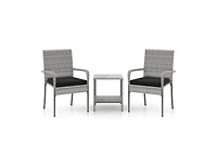 Slickblue Outdoor 3-Piece Furniture Set with Cushions and Glass Table