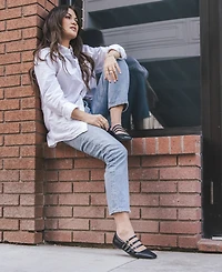 Journee Collection Women's Darlin Multi Strap Mary Jane Square Toe Flats