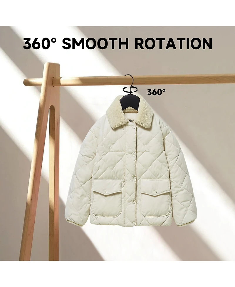 24-Pack Premium Wooden Suit Hangers with Non-Slip Pant Bar, Heavy Duty Solid Wood Coat for Jackets, Shirts, Dresses, Trousers