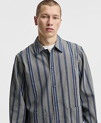 Mode of One Men's Relaxed-Fit Striped Overshirt, Macy's Exclusive