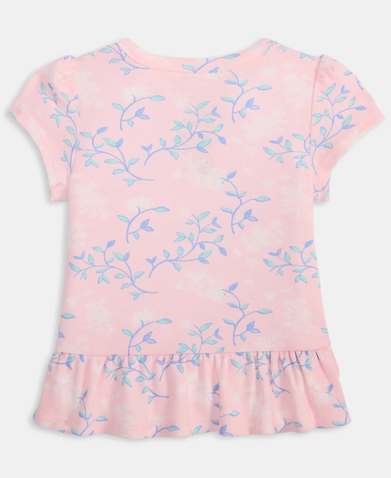 First Impressions Baby Girls' 3M-24M Mix and Match Countryside Floral-Print Peplum T-Shirt, Macy's Exclusive