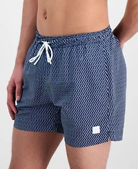 Boss by Hugo Men's Squiggle Print 5" Swim Trunks