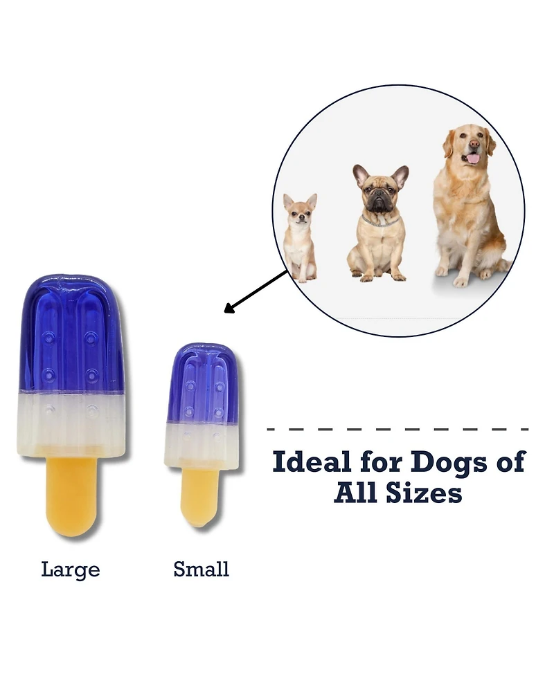 JoJo Modern Pets Unique Popsicle Freeze Dog Toy – 100% Recyclable Rubber Chew Toy for Soothing and Engaging Playtime – Large