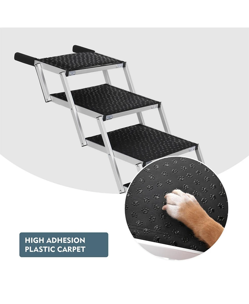 Aostirmotor Foldable Dog Ramp for Cars, SUVs, Trucks in Black