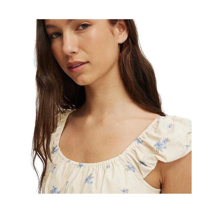 Cotton On Women's Tie Back Babydoll Top